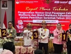 Pengundian Nomor Urut Pasangan Calon wali kota Dan Wakil Walikota Palembang Dilaksanakan Serentak Tahun 2024 