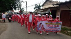 Sambut Hari Jadi Kabupaten Bekasi Ke-75, dan Sambut Hut RI Ke 80 Tahun Kecamatan Cabangbungin Gelar Gerak Jalan Masal